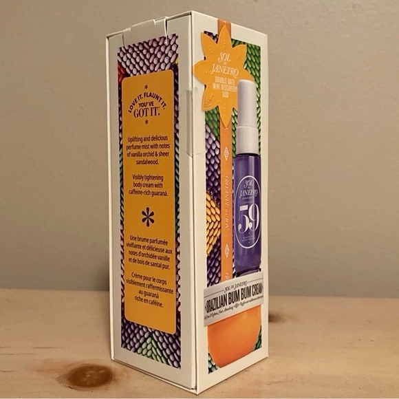 NWT Sol de Janeiro Bum Bum Cream with Purple & Orange Design - Picture 3 of 4